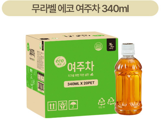 무라벨 에코 여주차, 340ml 20입, 1개, 20개입, 340ml