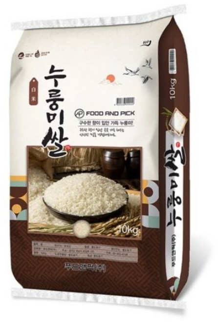 푸드앤픽 2024년산 햅쌀 구수한 향 누룽미쌀 백미 상등급, 2개, 10kg