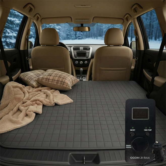 꼼지락 탄소 온열매트 12V 차박 캠핑 전기매트 싱글 600 1인용, 단품