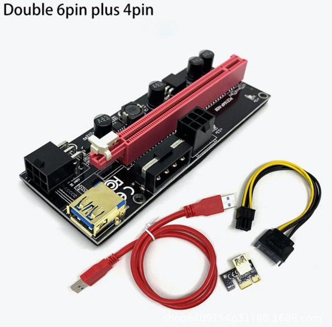 노트북 외장 그래픽 카드용 미니 Pcie to Pci Express 16x 라이저 Exp Gdc Btc 앤트마이너 Mpcie Pci-E 슬롯 마이닝 카드, [04] double 6pin one 4pin