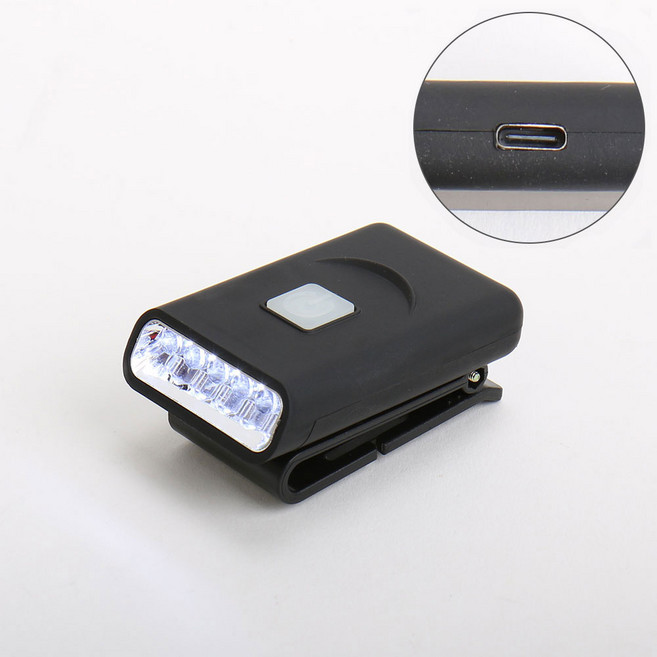 [이것저것닷컴]G016 캡라이트 충전식 모자부착형랜턴, 블랙 C-tyep, 1개