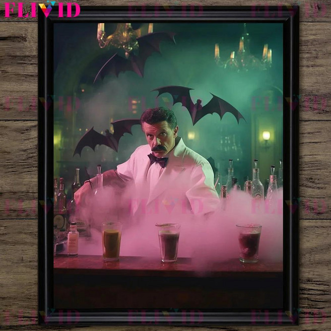 뱀파이어 테마 빈티지 사진 예술 포스터 인쇄 고딕 공포 칵테일 파티 벽 캔버스 회화 홈 장식, 1개, 2. A / C. 50X70cm NoFrame
