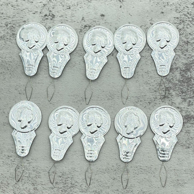 올트레이드 3중 매듭 튼튼한 효자핀 바늘 실끼우개 효자침, 10개, 실버