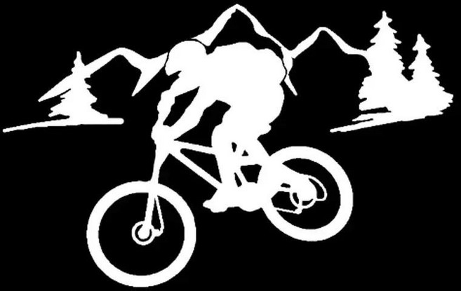 자동차 스티커 자전거 라이딩 산악 도로 비닐 데칼 방수 장식품 범퍼 후면 창, 05 05, 01 Longest Side  30CM