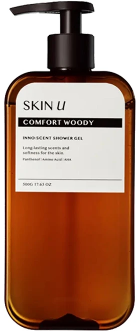 해피바스 스킨유 이노센트 컴포트 우디 샤워젤, 500g, 1개 - 쿠팡