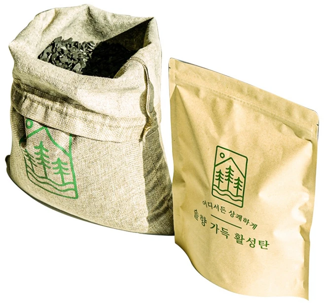 솔향 가득 활성탄 천연 실내 탈취 습기제거제 제습제, 1개, 2kg - 쿠팡