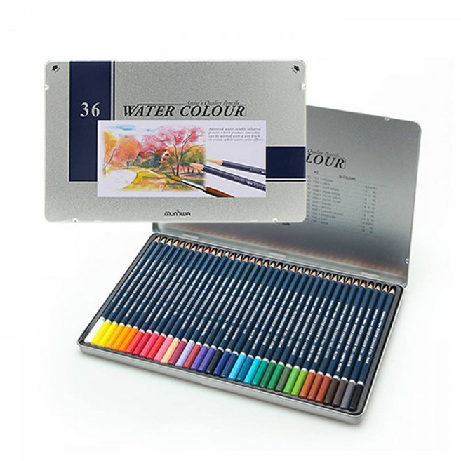 문화 수채색연필 36색 수채화 선명한 색상, 단품, 단품