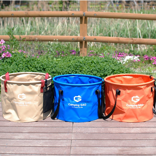 (특가판매 캠핑가오 캠핑용 설거지 가방 28리터 버켓 설겆이 물통 건조망, 3.베이지