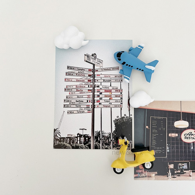 뉴앤룩 3D 인테리어 자석 입체 마그넷, 작은구름 1p + 큰구름 1p