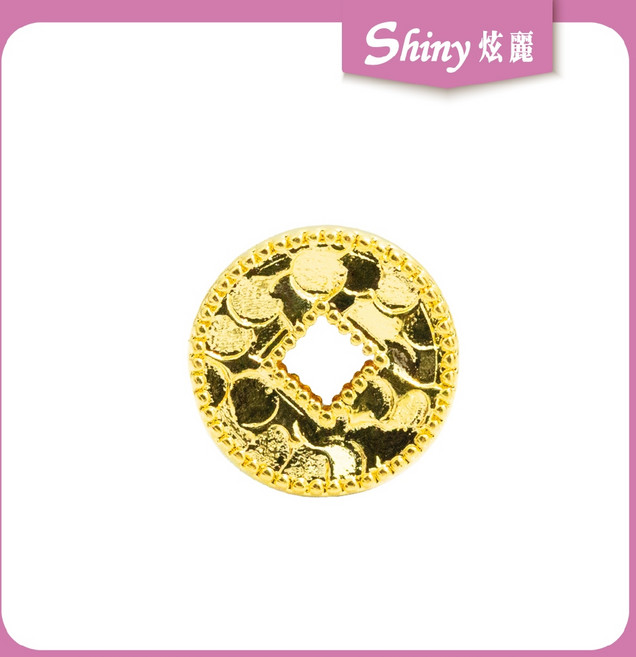 【炫麗】9999純金 黃金碎碎金古錢幣 0.1克 黃金古錢 小配件 招財進寶 富貴平安, 1個