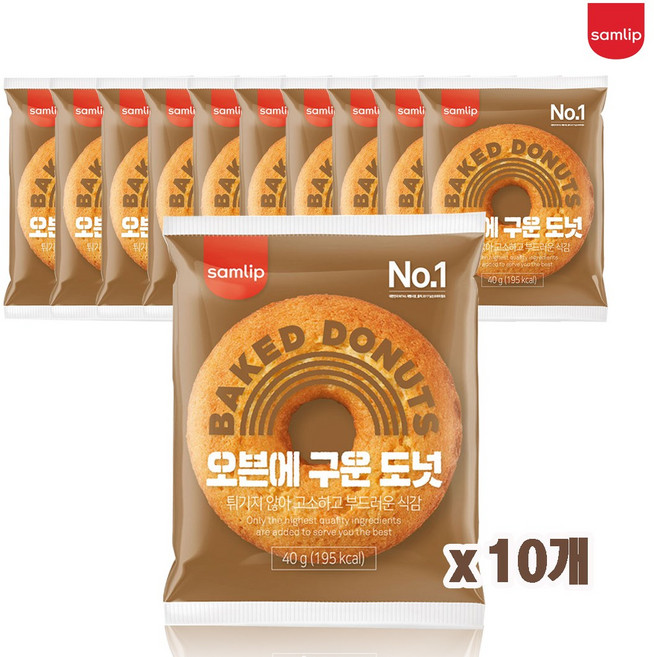 삼립 오븐에구운도넛(개별포장), 40g, 10개