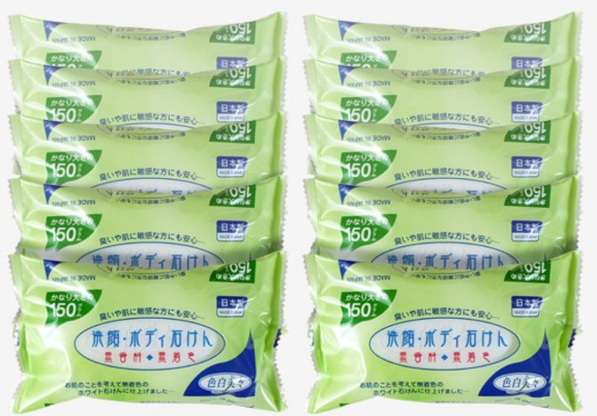일본 때비누 백색미인 미용비누 150g, 10개입