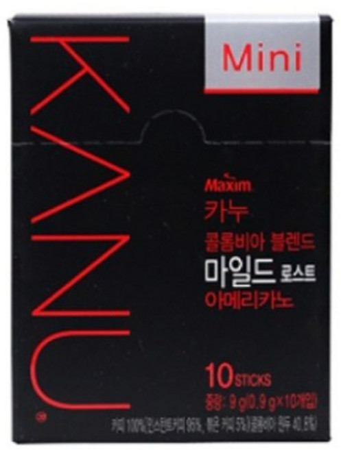 카누 콜롬비아 블렌드 마일드 로스트 아메리카노 원두커피믹스, 900mg, 10개입, 9개