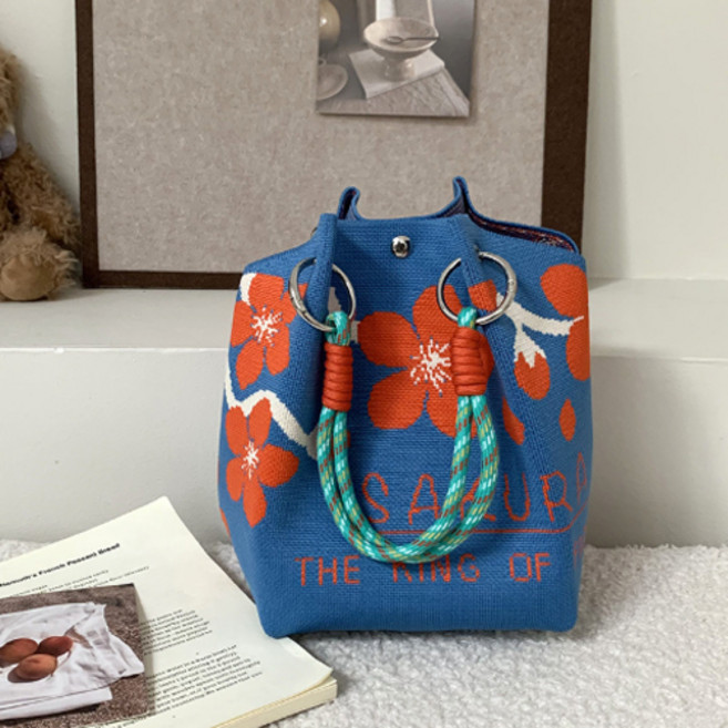 멋스러운 스타일 노트 핸드백 니트원단 가방 여행 올매치 대용량 핸드백 -k513