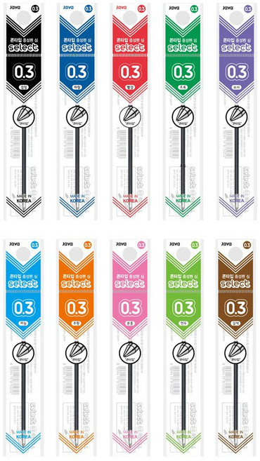 자바펜 셀렉트 중성리필 0.3mm, 1개, 콘타입_주황