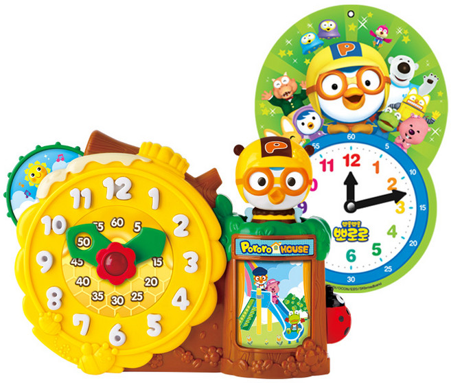 뽀로로 똑딱 시계놀이+ 시계놀이 보드판 세트, 1개