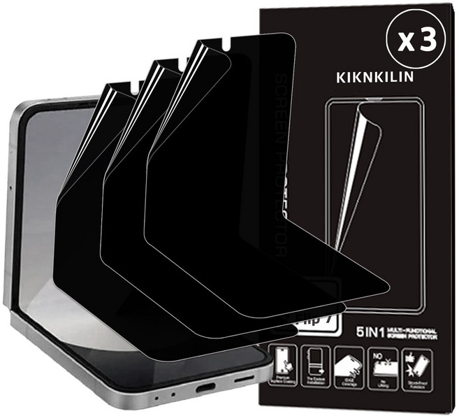 키큰기린 사생활보호 프라이버시 정보보호 폴더블 내부 액정 보호 필름, 3개