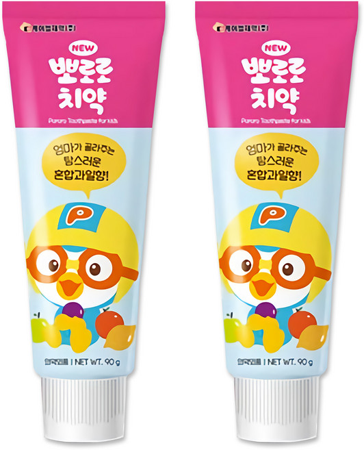 뽀로로 안심 치약, 2개, 80g