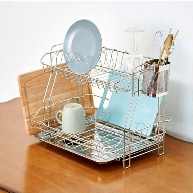 리빙나이스 스텐 2단 식기건조대 세트 국내산 건조대_JNJ216 imj+993UW