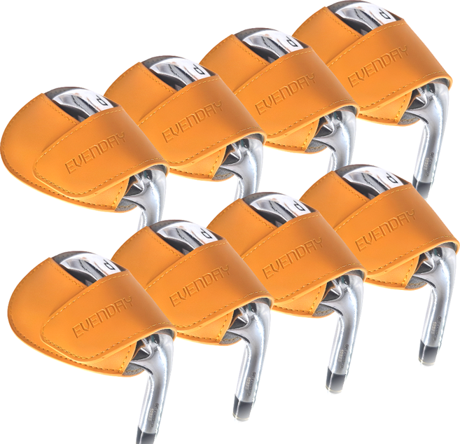 이븐데이 프리미엄 자석 아이언 커버, 8개, 천연가죽 옐로우