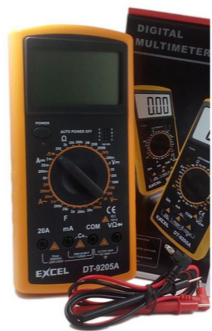 EXCEL DT-9205A 萬用電表 電子式 電壓表 直流 交流 電阻 短路 斷路 測量, 1個