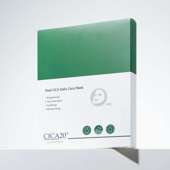 CICA20 마스크 1box(5매입) 리얼 시카 데일리 케어 마스크팩, 1개, 5개입 - 쿠팡