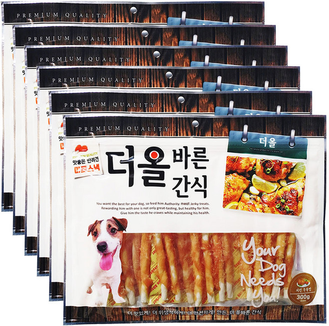 메가펫 더올바른 강아지간식 300g, 6개, 치킨우유껌