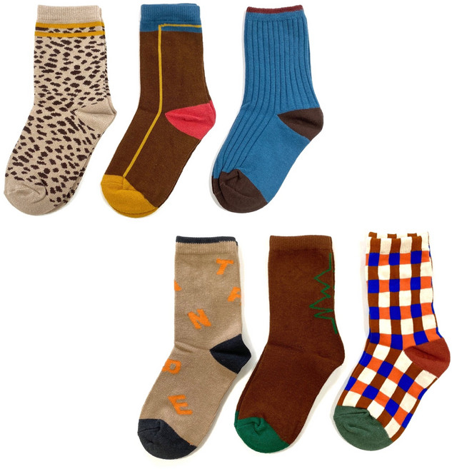 시리얼랜드 유아용 색감이예쁜 패션 양말 6켤레 세트