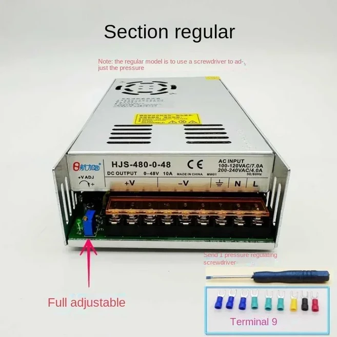 480W 스위칭 전원 공급 장치 디지털 디스플레이 0-5V/0-12V/0-24V/0-36V/0-48V-60V-80V-120V 조정 가능한 D, 01 CHINA, 07 48V10A480W, 02 Regular style, 1개