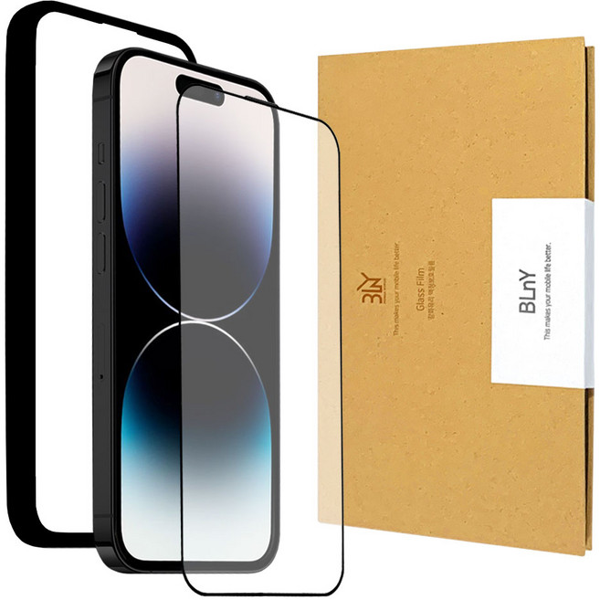 비엘와이 AR 무반사코팅 강화 유리 액정보호필름 세트, 1세트