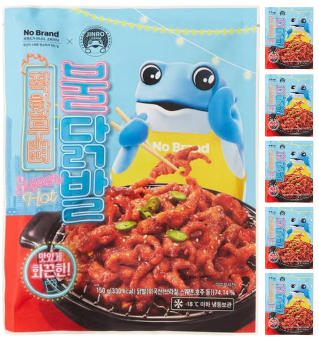 노브랜드 X 진로 직화무뼈불닭발, 6개, 150g