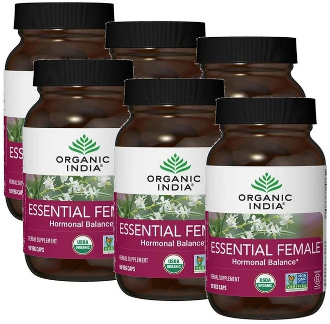 오가닉인디아 에센셜 피메일 여성 호르몬 밸런스 캡슐 Organic-India Essential Female, 6개, 90정 - 쿠팡