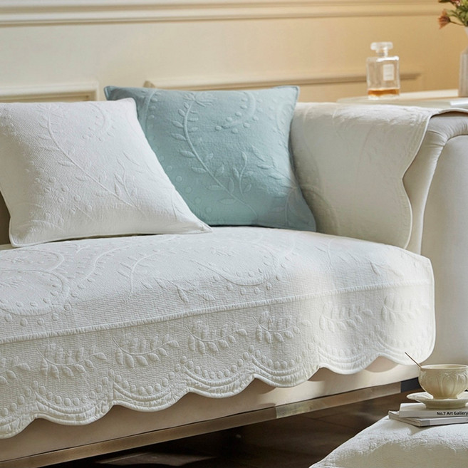 무아모아 빈티지 쇼파패드 사계절 논슬립 심플 자수