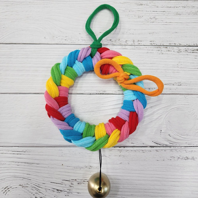 양말목 공예 도어벨 만들기 키트 DIY 4종류, 1개, 02 무지개 도어벨