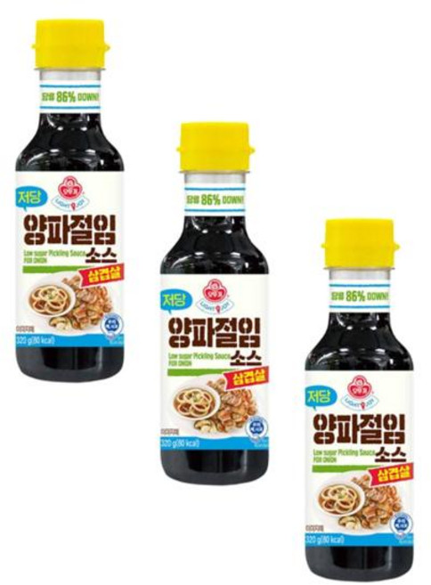 오뚜기 LIGHT&JOY 저당 삼겹살 양파절임소스 320g 3개