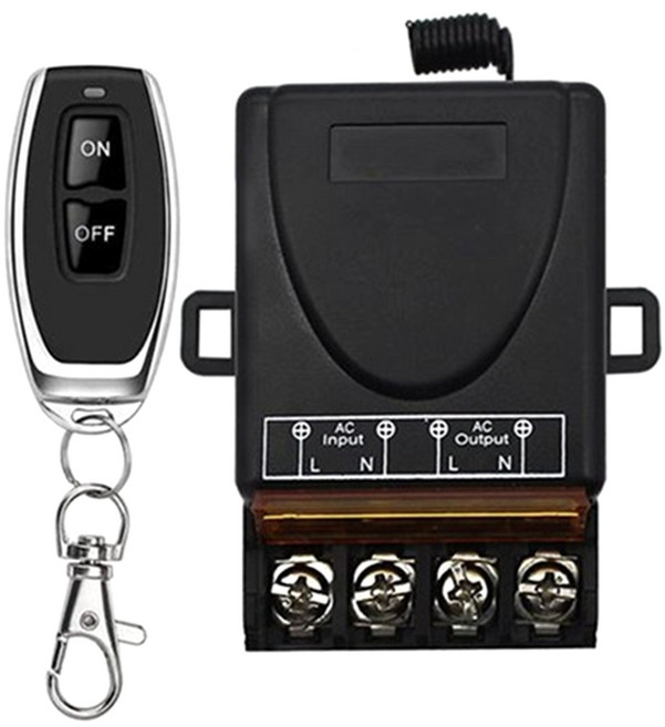 AC 220V 30A 1CH 433MHZ 무선 원격 제어 스위치 RF 릴레이 수신기 + OFF/ON 송신기 A, 검은색