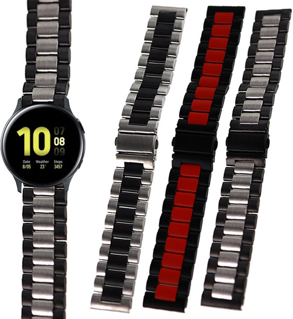 갤럭시워치 액티브2 40mm 투톤컬러 메탈스트랩 호환밴드, 03  VOL3BKRE20, 1개