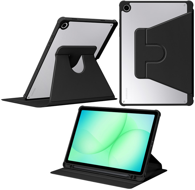 DANYCASE 아크릴 회전 가능 태블릿 커버 삼성 갤럭시 탭 케이스, 블랙, 1개