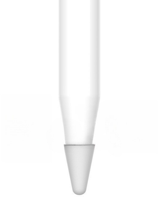 Apple Pencil 1/2 通用 軟矽膠筆尖套 輕柔防滑 耐磨靜音, 筆尖套-白色(單個), 1個