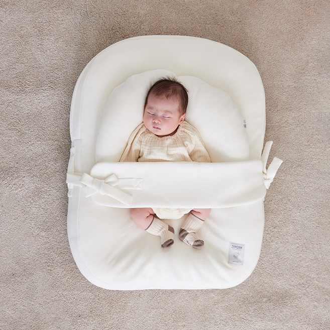 잠잠 신생아 커버분리형 역류방지쿠션, 화이트(100%텐셀모달)+전용 기프트 백