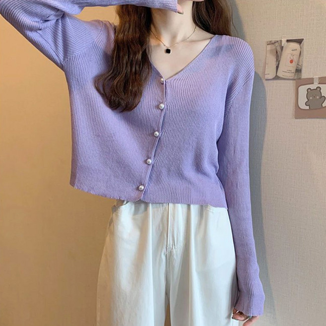 메이킹유 브이넥 골지 니트 3176르멜가디건