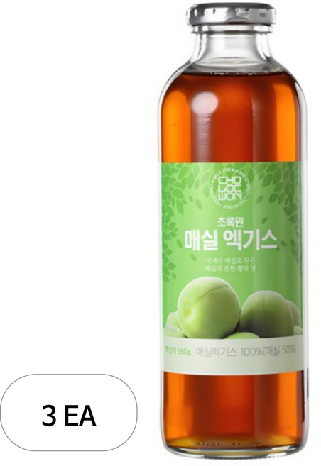 초록원 매실엑기스, 660g, 3개