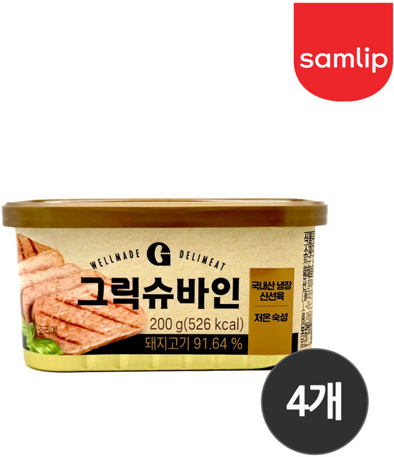 삼립 무배 그릭슈바인 햄, 200g, 4개