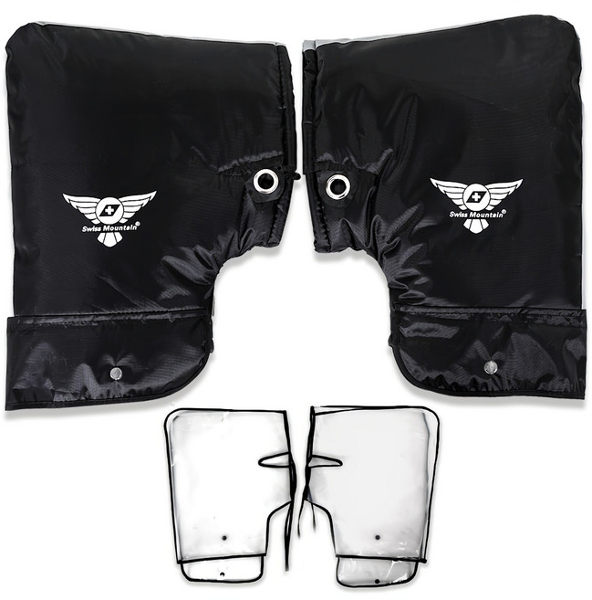 스위스마운틴 더핫 오토바이 방한토시 + EVA 방수커버 세트, 블랙