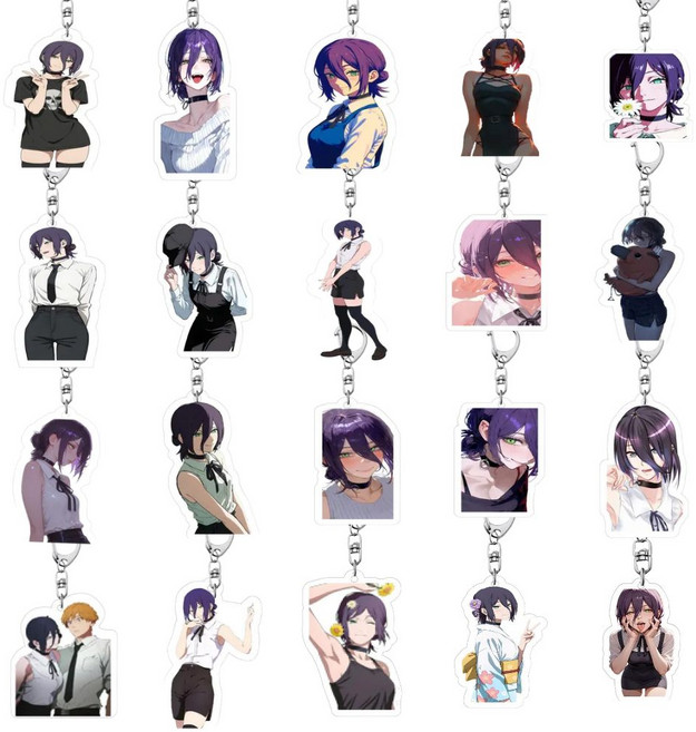 체인소맨 레제 아크릴키링 20종 풀세트 개별포장 크리스마스 선물용, 20개, 혼합색상