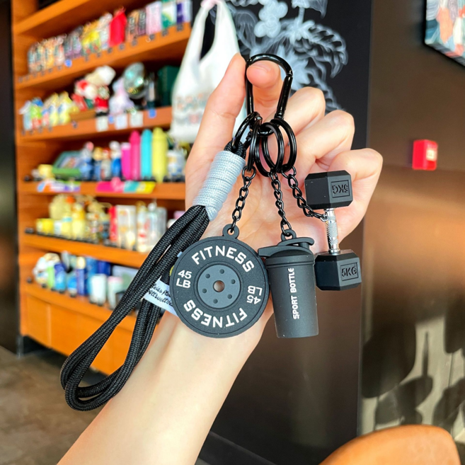 패링치즈 귀여운 헬스 키링 열쇠고리, 1개, 헬스블랙