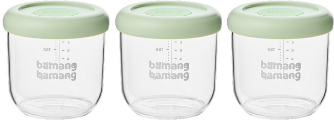 바망바망 이유식 용기, 3개, 민트, 240ml