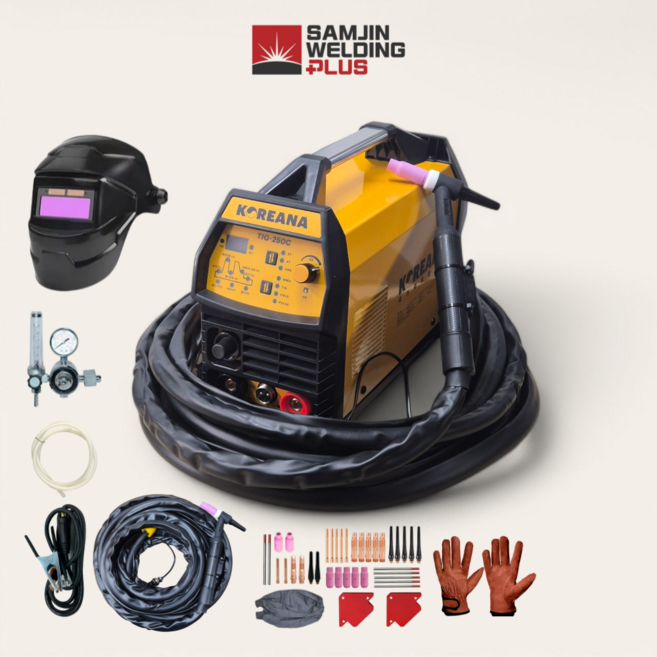 코리아나 인버터 티그 알곤용접기 tig 250c 플러스세트 가정용 출장용 휴대용, 1개