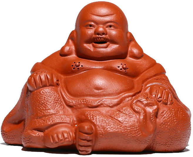 紫砂茶寵人物佛像雕塑工藝品彌勒佛茶臺擺件, 1個, 1L, 朱泥:如圖所示