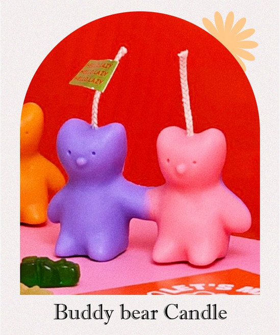레이지센트 버디베어 캔들 인테리어 오브제 귀여운 곰돌이 장식 향초 답례품 선물, 블랑쉬(라벤더핑크)